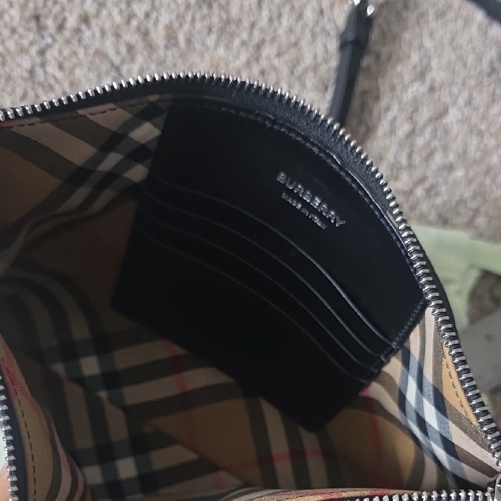 Burberry Black Leather TB Monogram Crossbody Bag - Picture 2 of 2